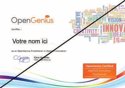 Certificat OpenGenius Practitioner in Applied Innovation, spécimen